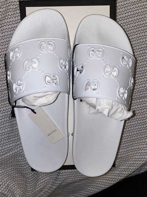 gucci slides white women's